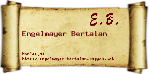Engelmayer Bertalan névjegykártya