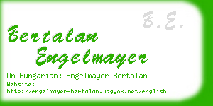 bertalan engelmayer business card